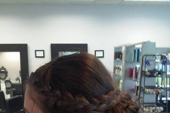 Braided hair updo