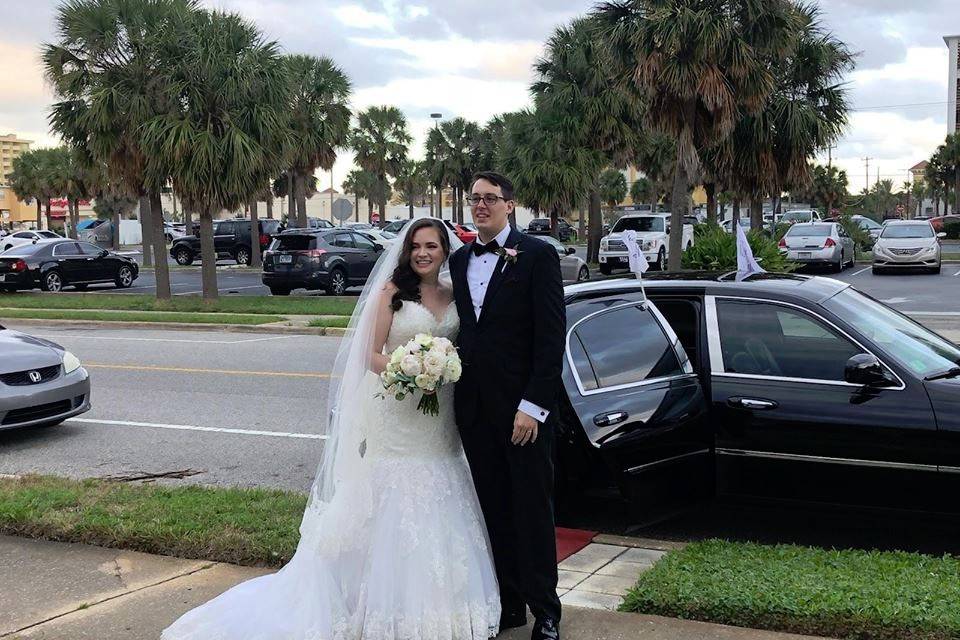 Newlyweds with red-carpet service