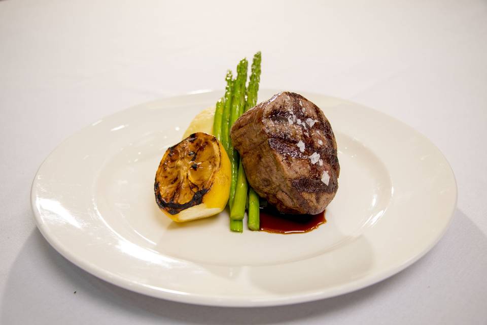 Grilled filet mignon with demi glace