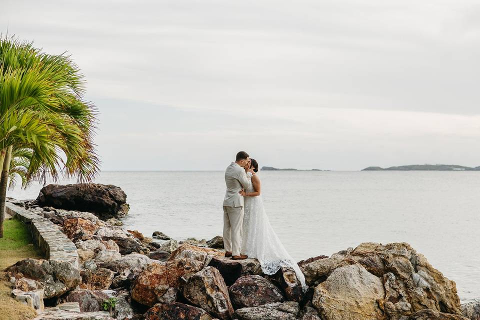 Couple by rocks