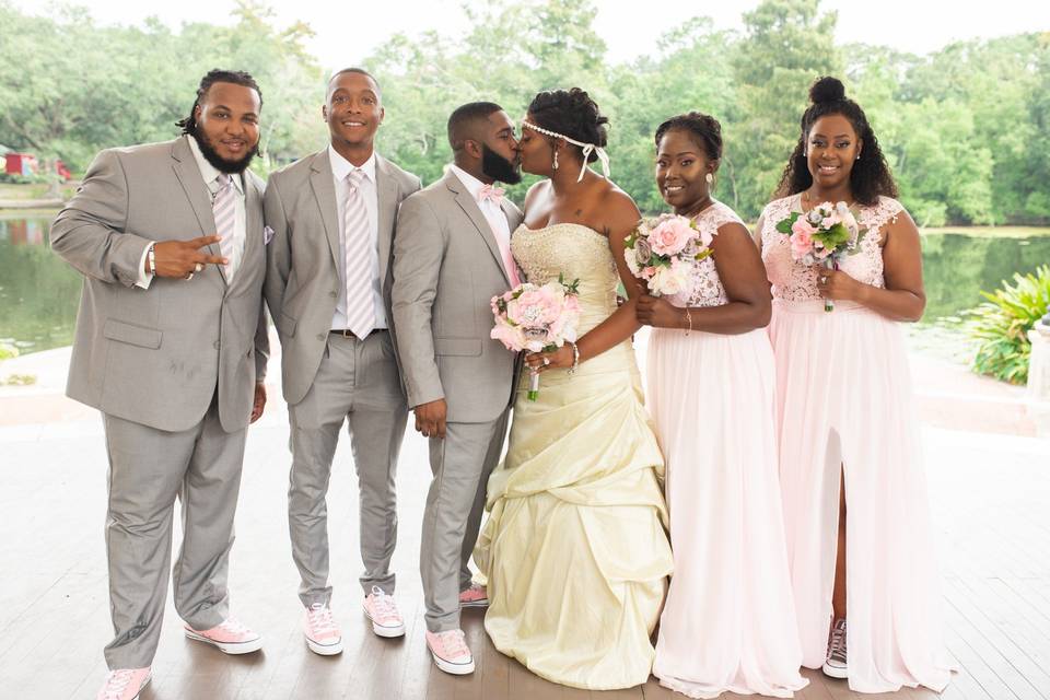 Stylish wedding party