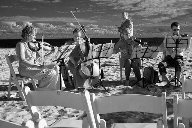 Performing on the beach