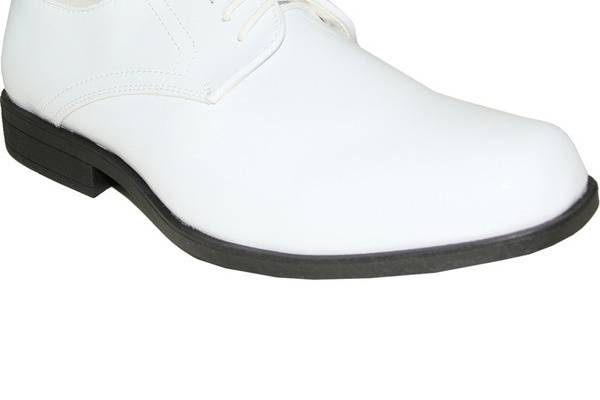 White Patent Leather Lace up Front