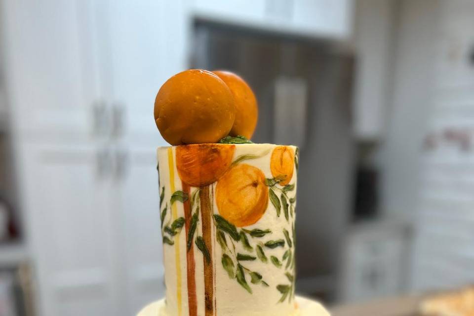 Hand Painted Orange Fall cake