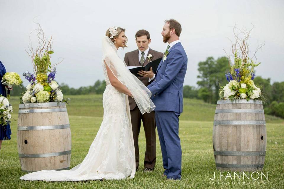 Outdoor wedding ceremony