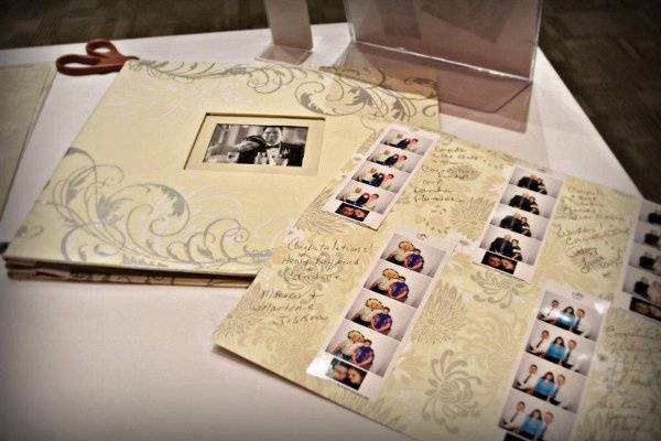 Create a book of memories of your reception with our photo booth service.