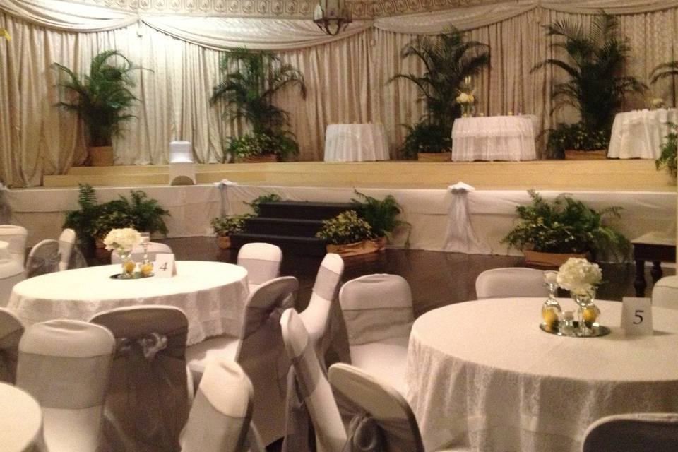 Wedding reception setup