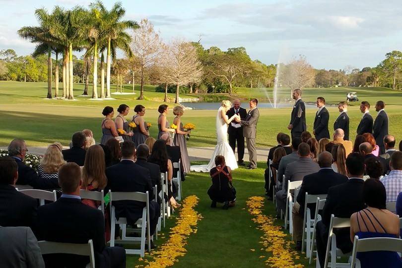 Outdoor wedding ceremony