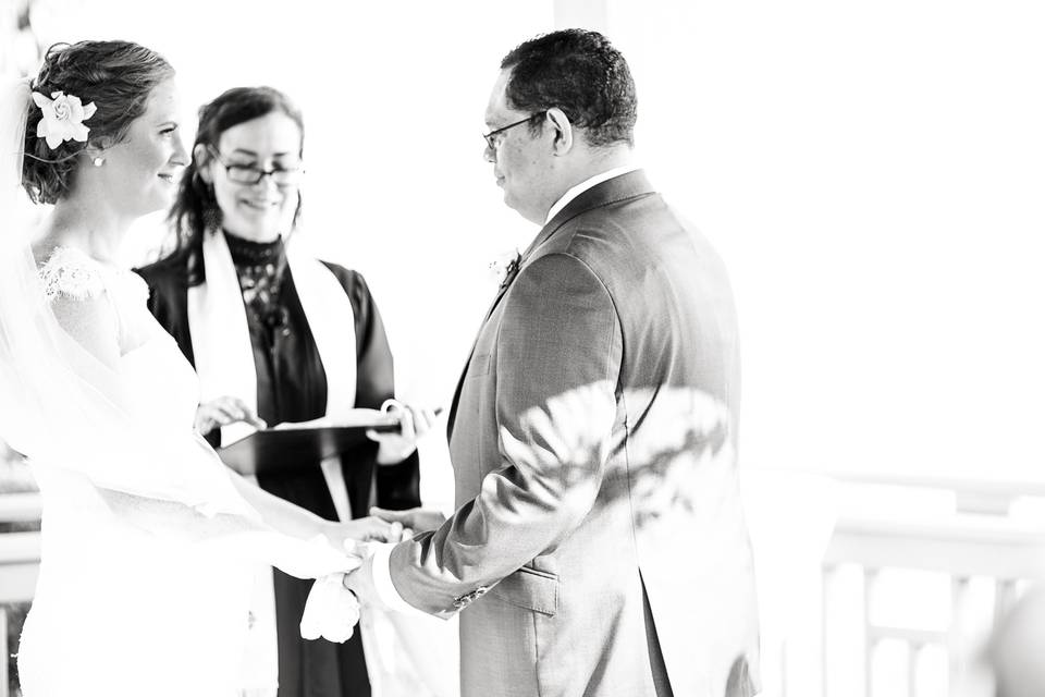 Black and white ceremony capture - Photo: Jade & Matthew Pictures