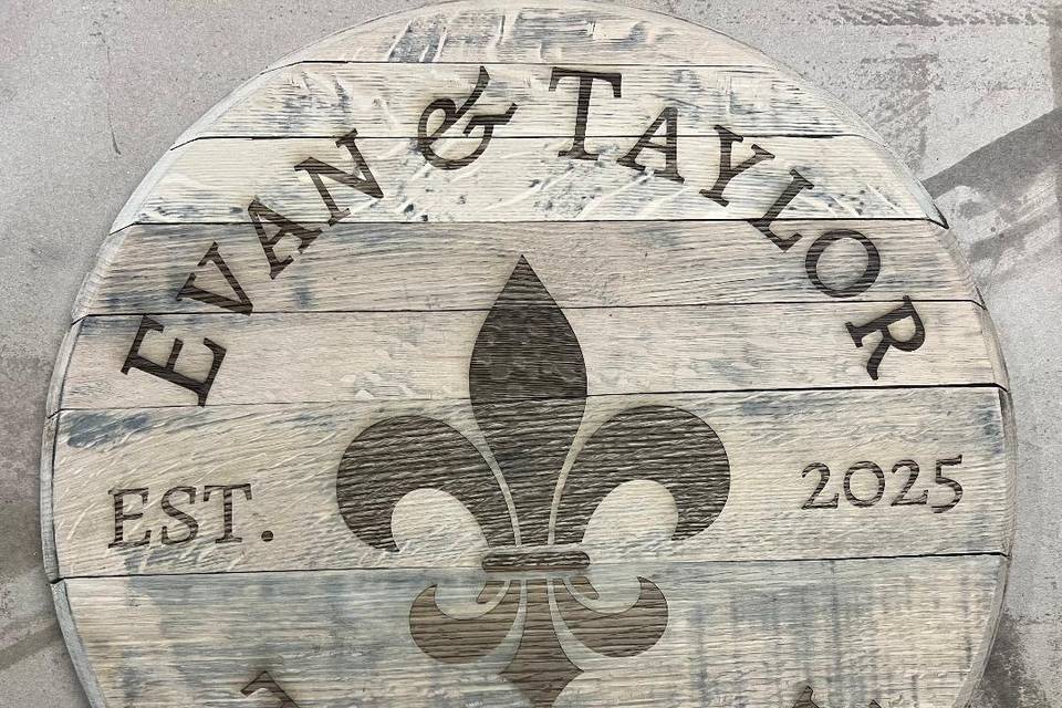 Wedding Barrel Head Guestbook