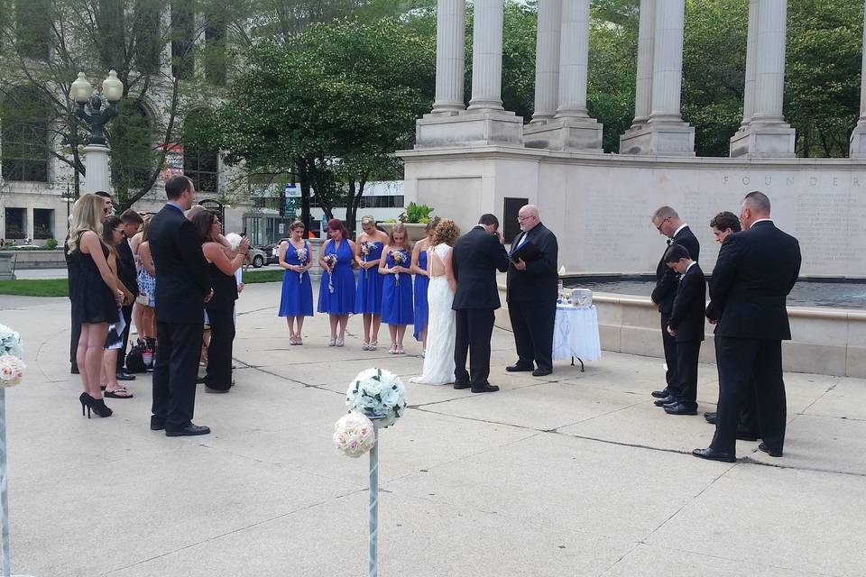 Outdoor wedding ceremony