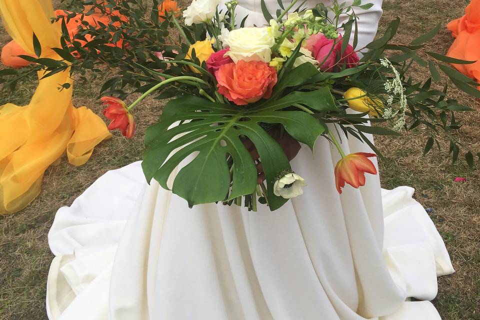 Bride and her bouquet