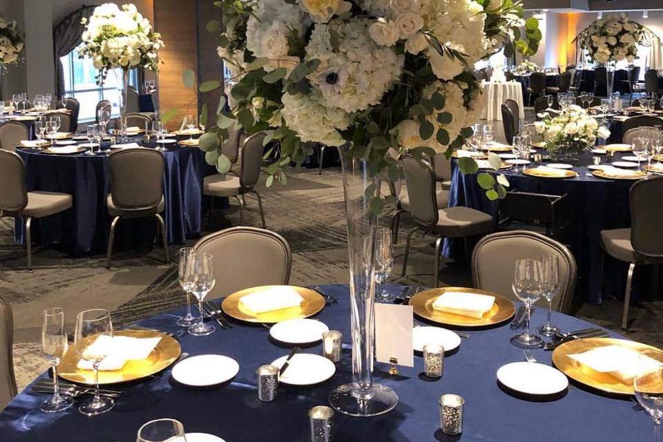 White Flowers Tall Centerpiece