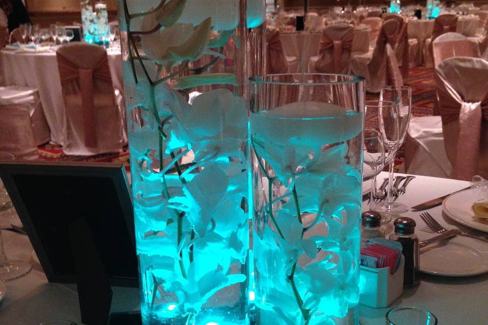 Centerpiece with LED lights