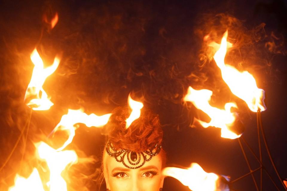 Fire Fan Dancer