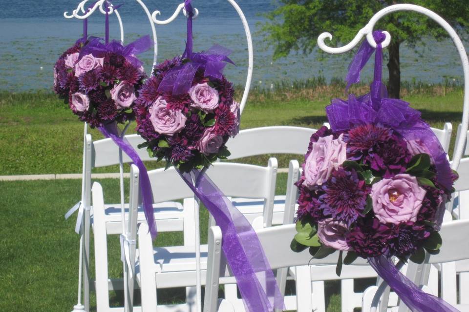 Purple flower decors