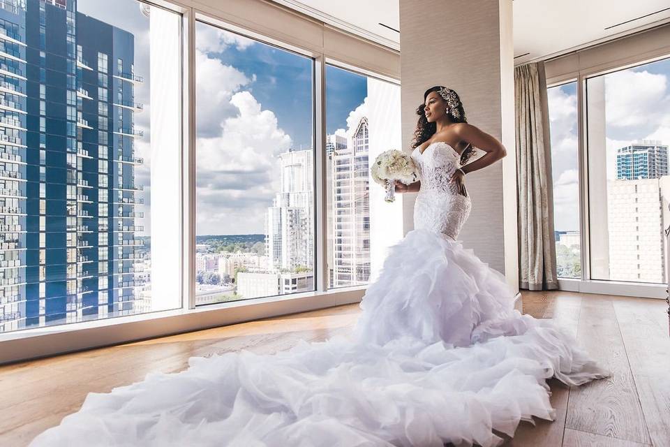 Long bridal gown