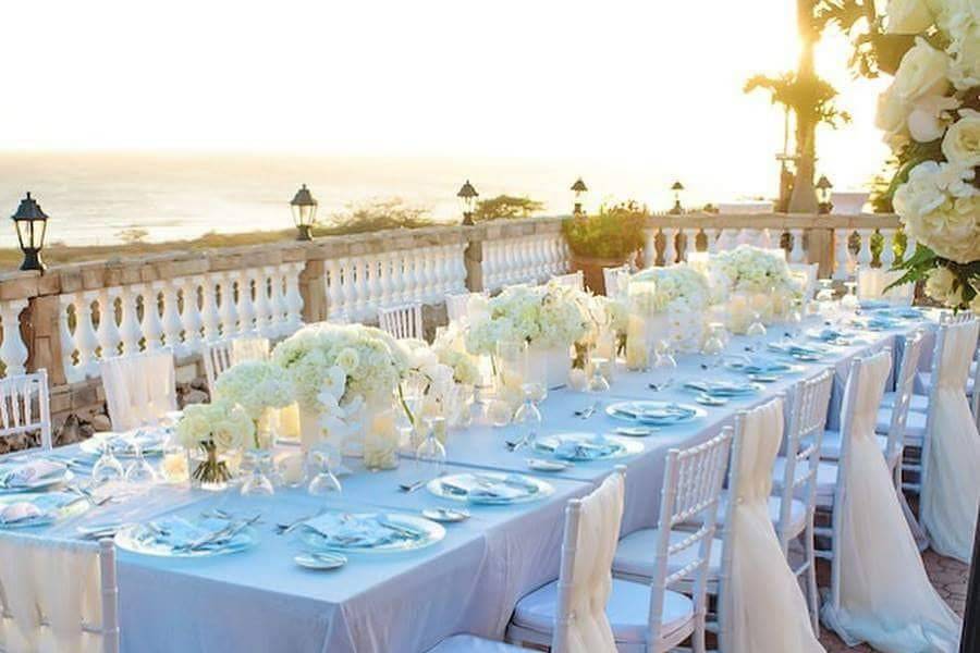 Outdoor wedding setup