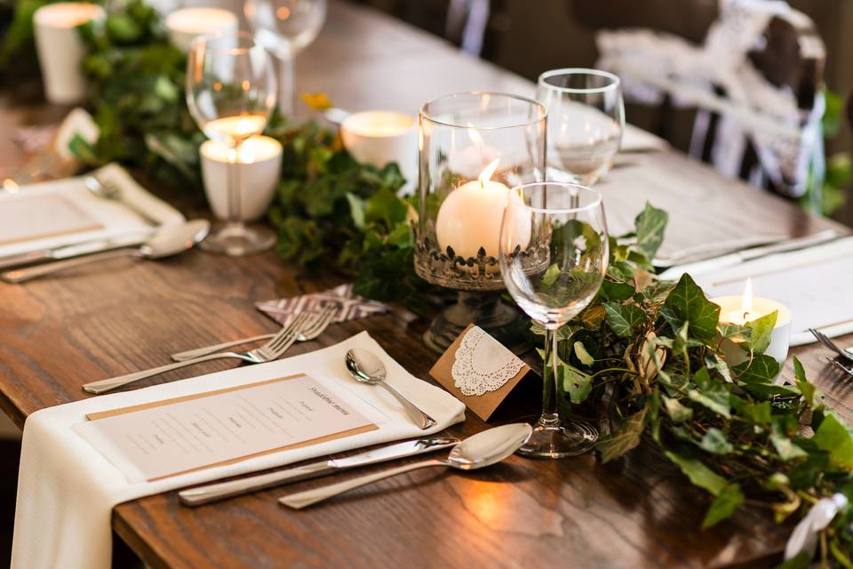 Rustic Table Setting w/ artifi