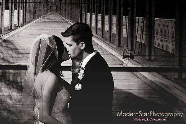 Bride and Groom Inside The Car Barn! Wedding photos here are beautiful!