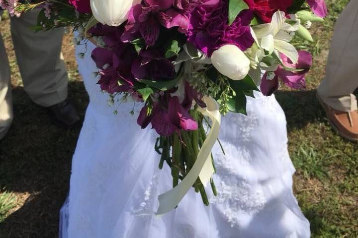 Purple and red bouquet