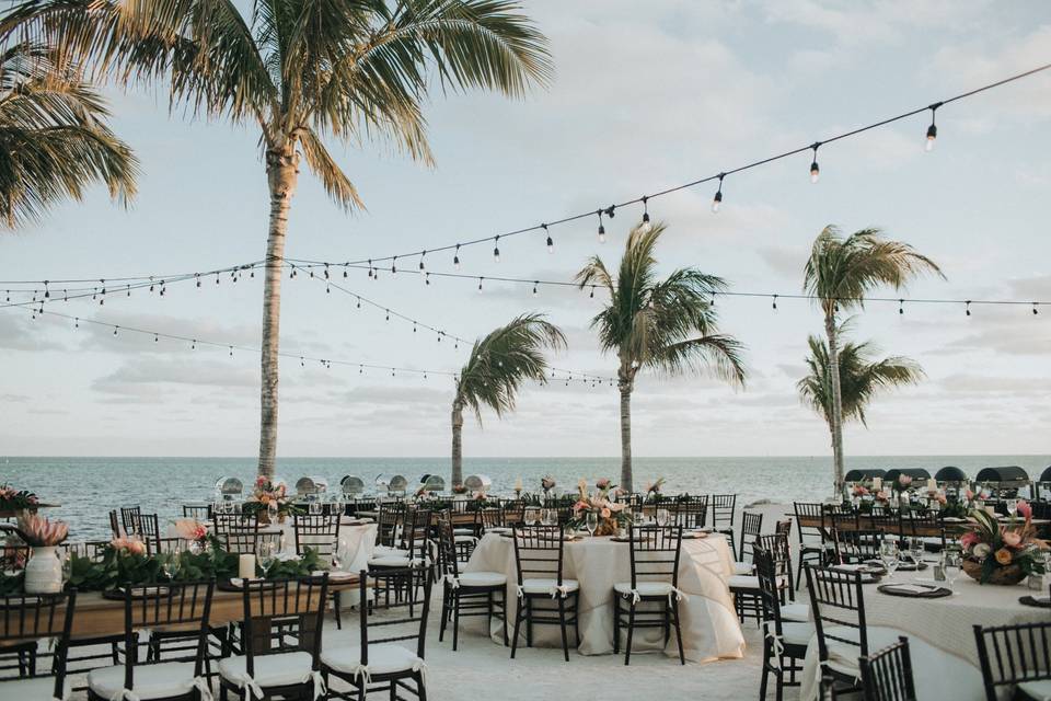 Beach wedding setup