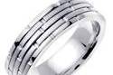 Gents Wedding band shown in 14k White gold, available by order in 5.0mm, 6.0mm, 7.0mm and 8.0mm, comfort fit.