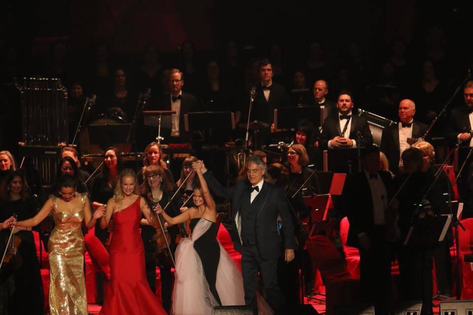 Performing with Andrea Bocelli