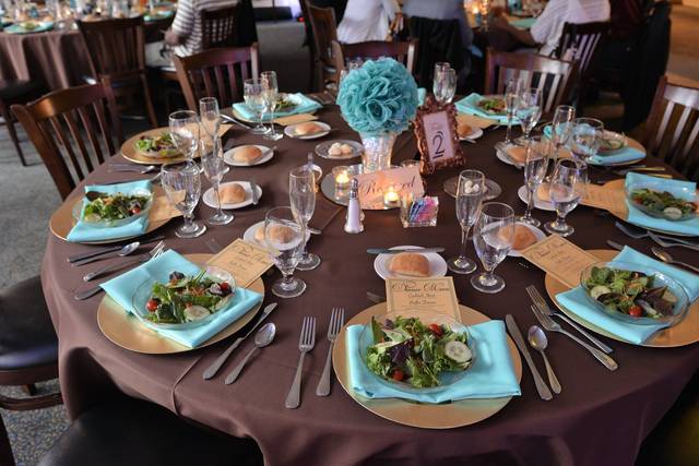 Table setup with centerpiece