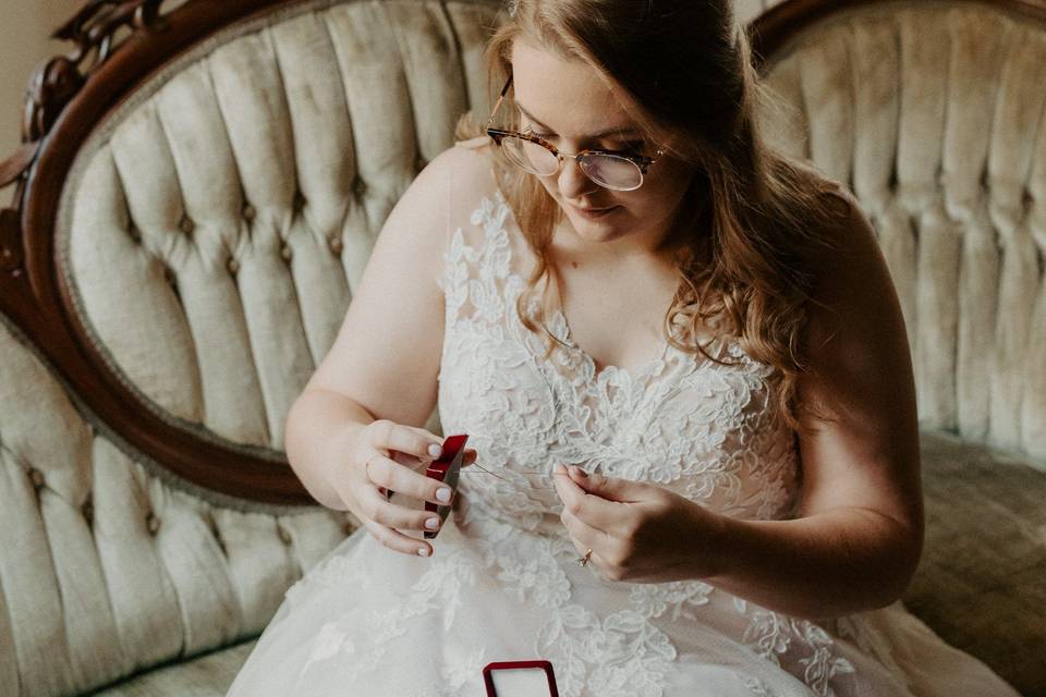 Bride getting ready