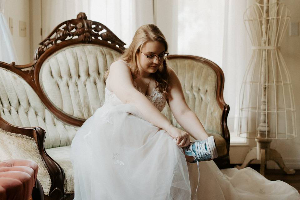 Bride getting ready