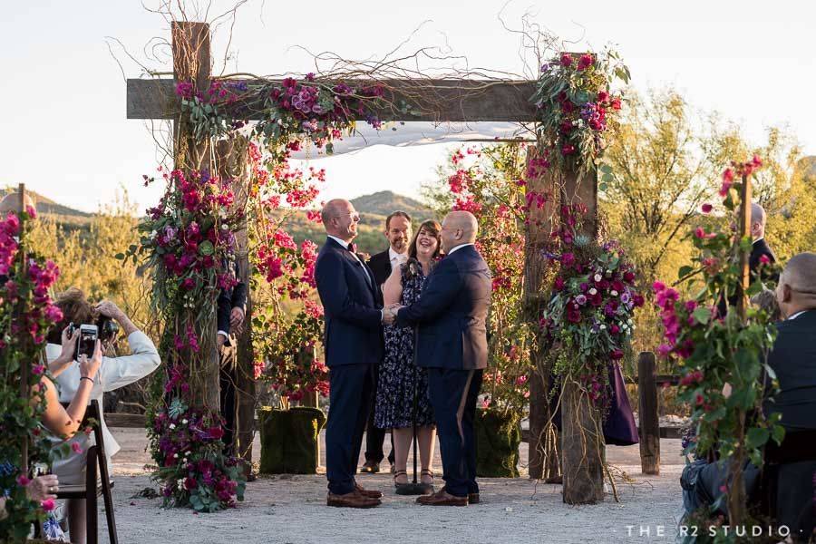 Wooden wedding arch