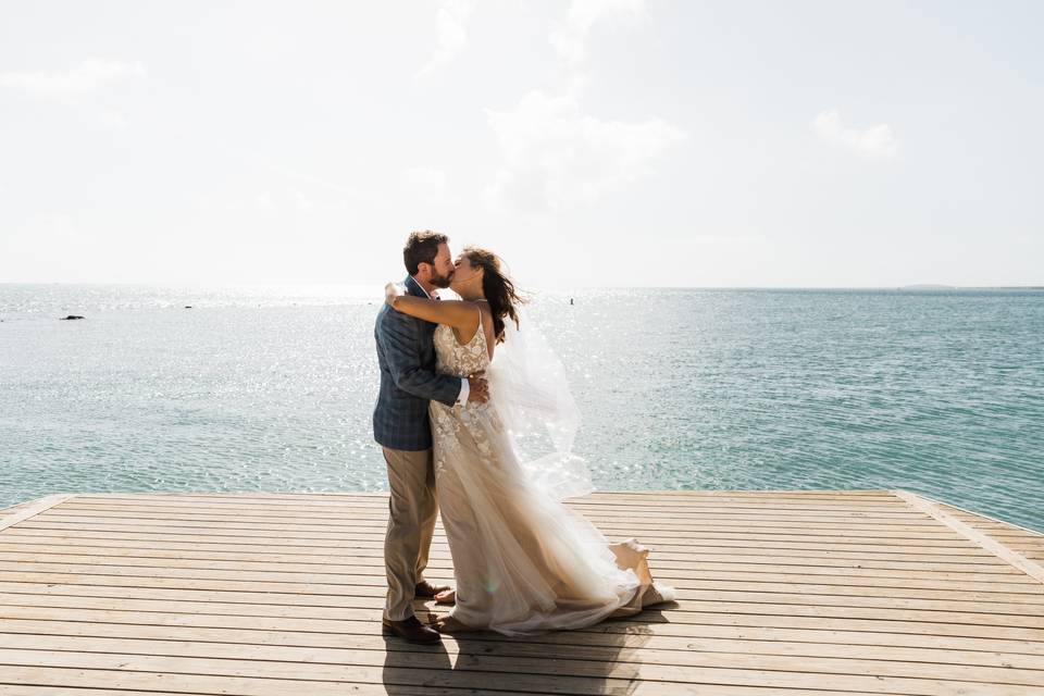 Sunset Dock Kiss