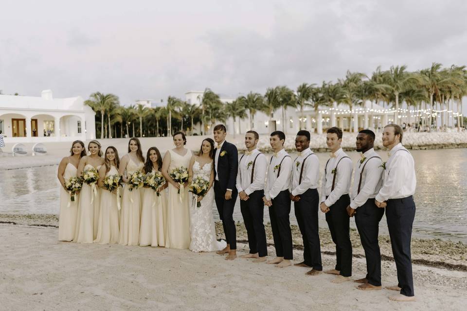 Beach Bridal Party Shot