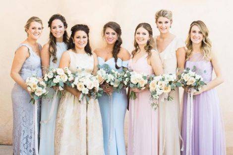 The bride with her bridesmaids