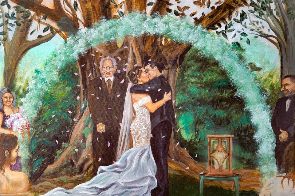 Cherished Rain Art- Wedding Painting