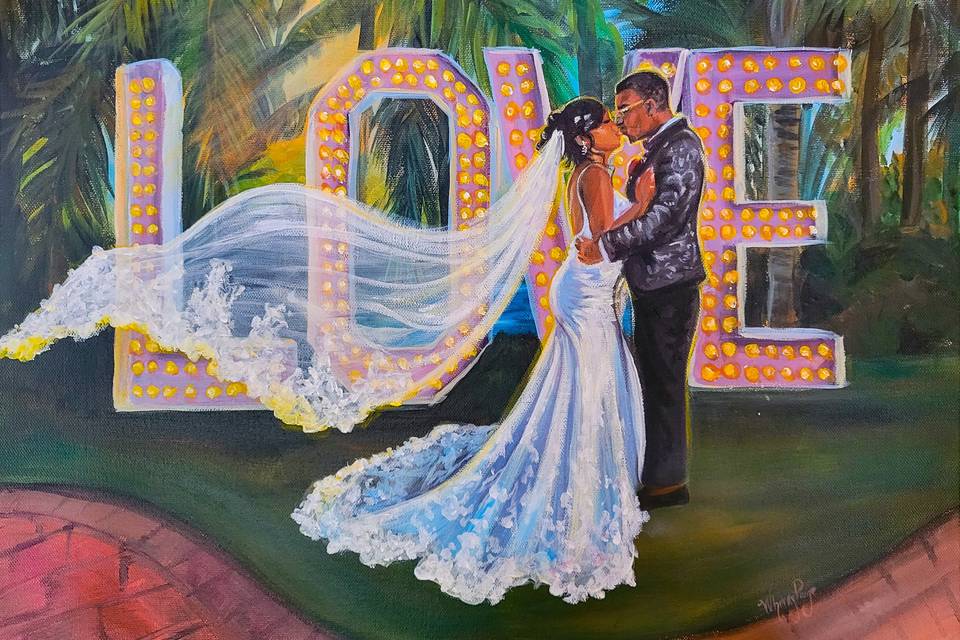 Live wedding painting