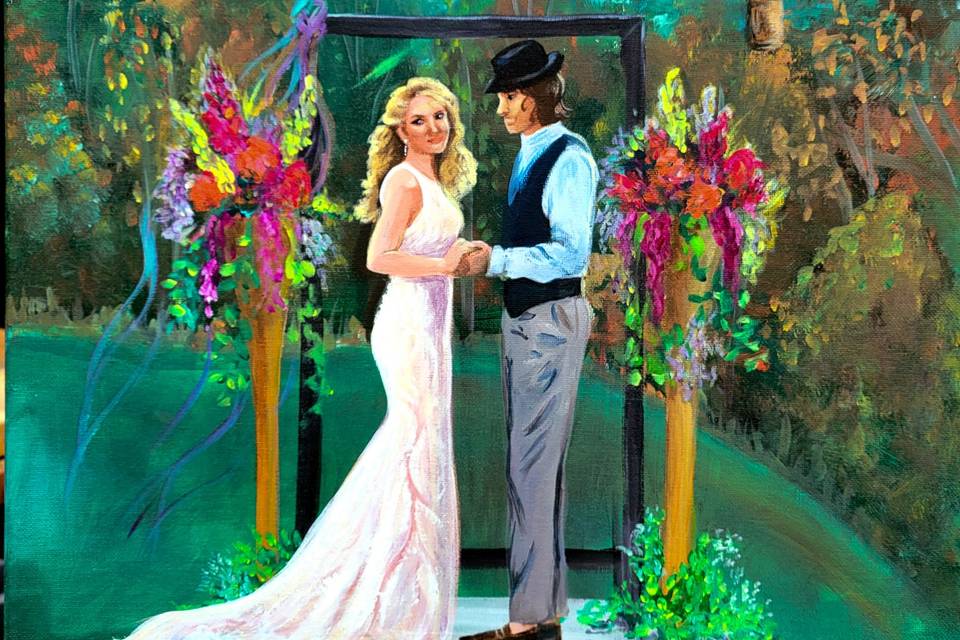 Cherished Rain Art- Wedding Painting