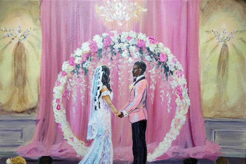 Cherished Rain Art- Wedding Painting