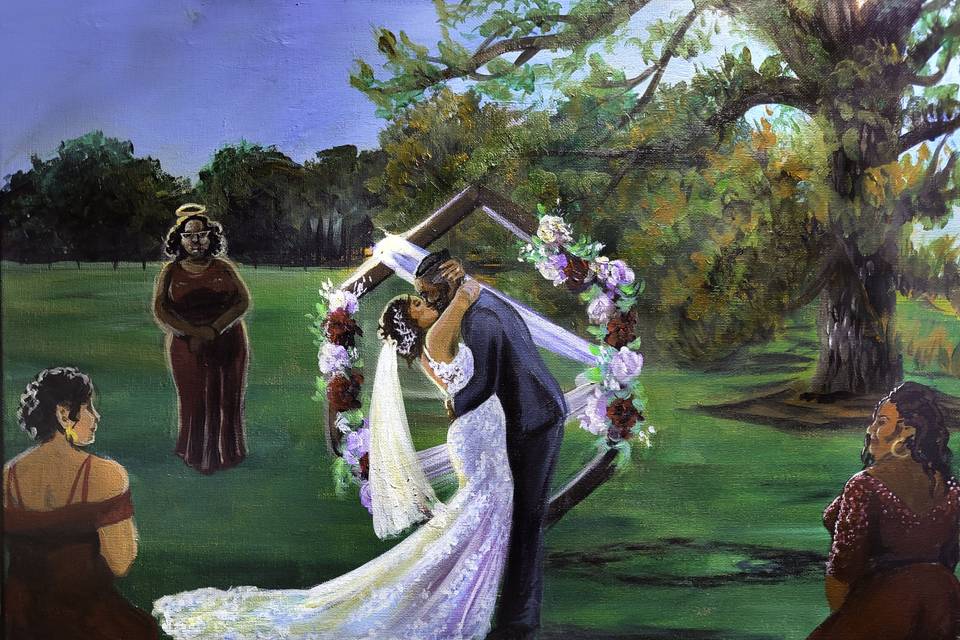 Cherished Rain Art- Wedding Painting