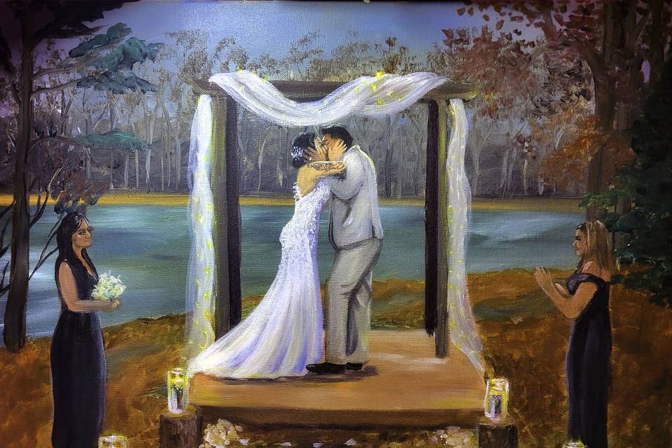 Cherished Rain Art- Wedding Painting