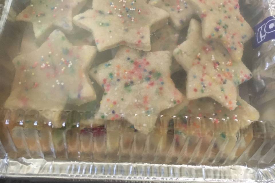 Star Sugar Cookies with Rainbow Sprinkles.