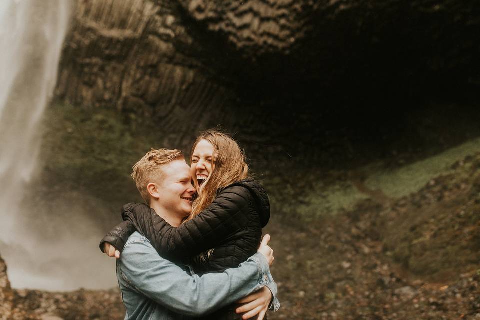 Latourell Falls Engagement