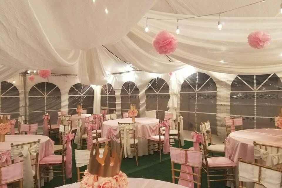 Pink-themed reception