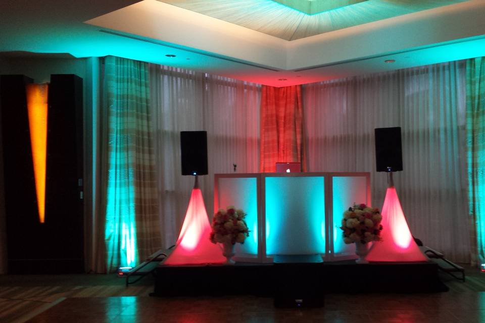 Dj's mixing table setup