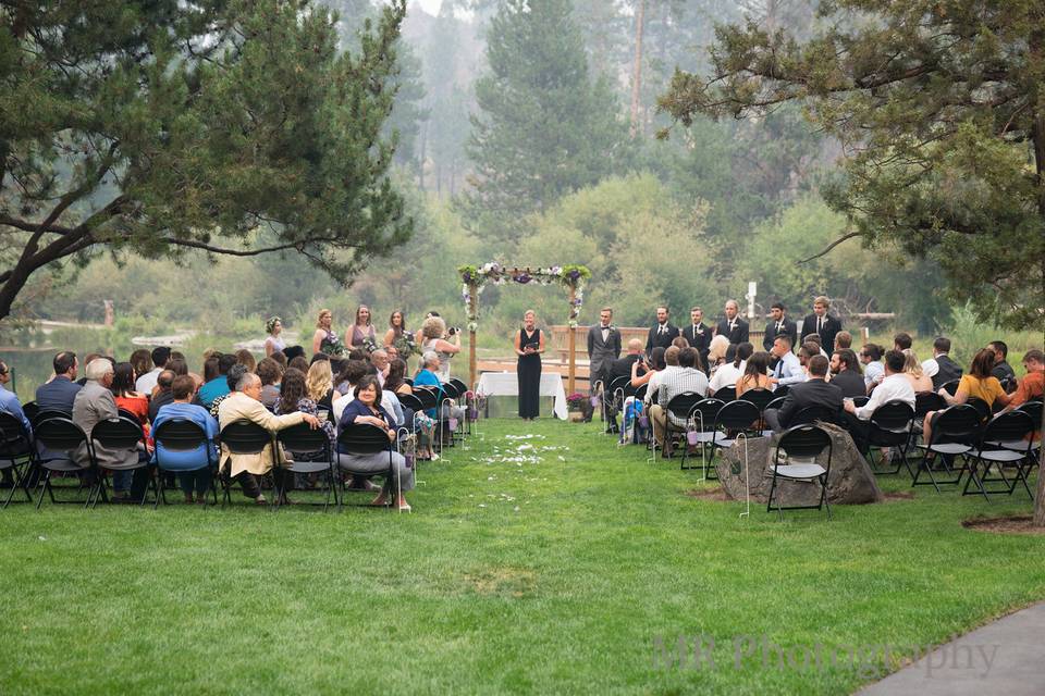 Outdoor wedding ceremony