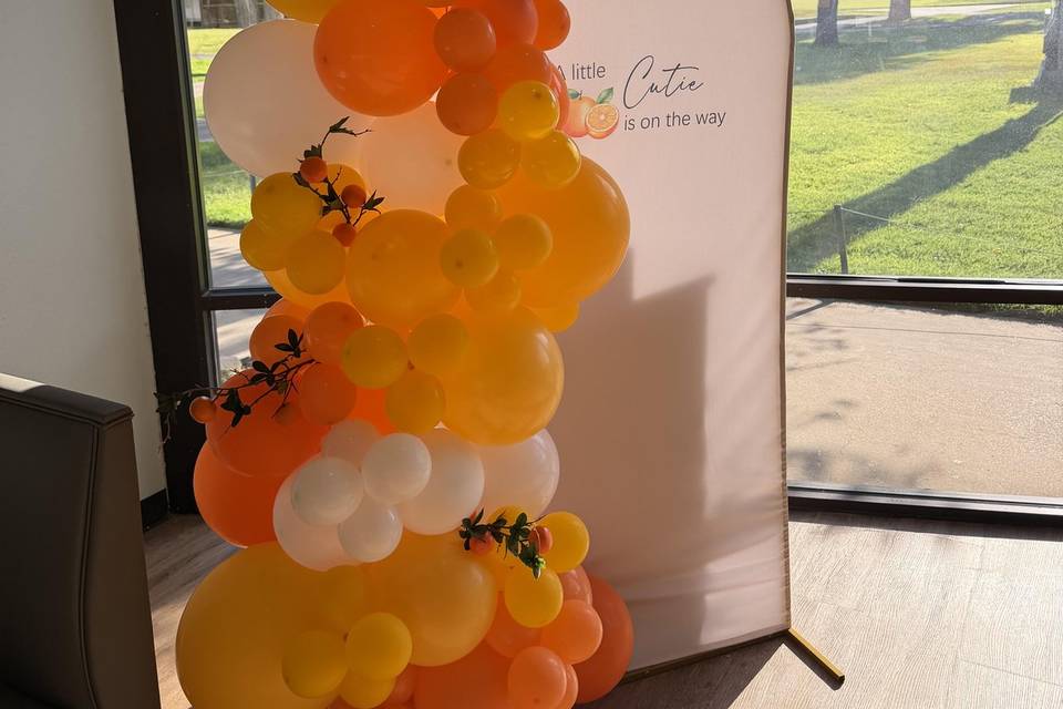 Balloons on golden arch