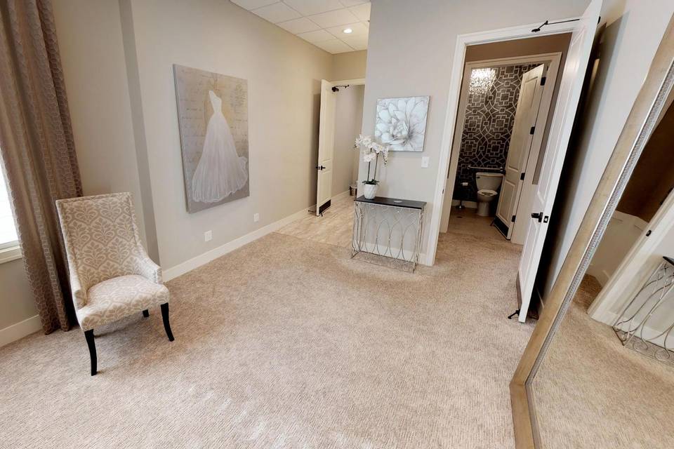Bridal lounge with restroom