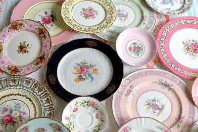 Beautiful Selection of Mismatched China for Rent