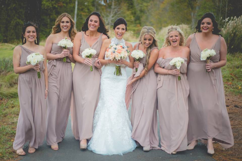 Stunning bride and bridesmaids